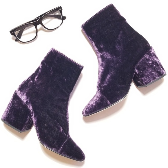 🔴SOLD 🎉HP🎉Dries Van Noten Crush Velvet Boots - Picture 2 of 8